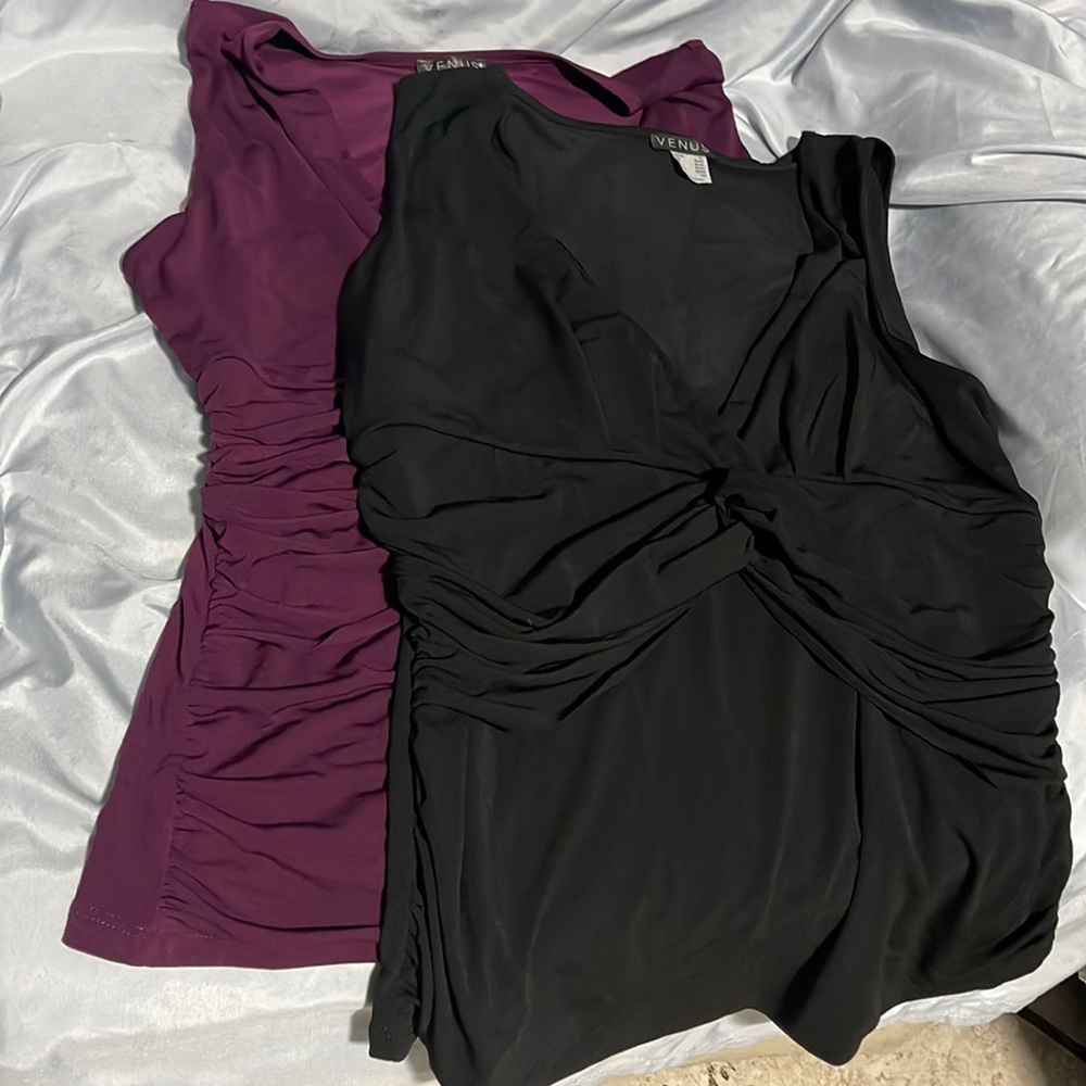 Two cinched ruched tops